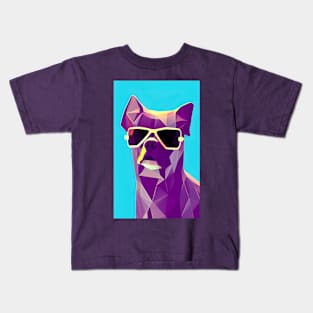 Polygon Dog in Sunglasses No. 3 Kids T-Shirt